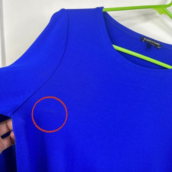 Eileen Fisher Women's Small Royal Blue Viscose Jersey Ballet Neck Tunic Top - Picture 8 of 9